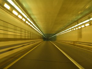 Driving through a tunnel near Virginia Beach, VA