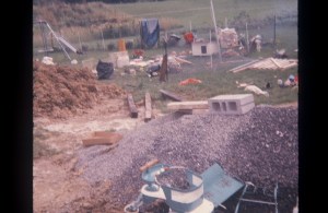 Back yard filled with debris